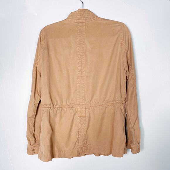 Max Jeans Small Orange Zip Front Jacket Lightweight Cinch Waist Utility Casual - Picture 2 of 13